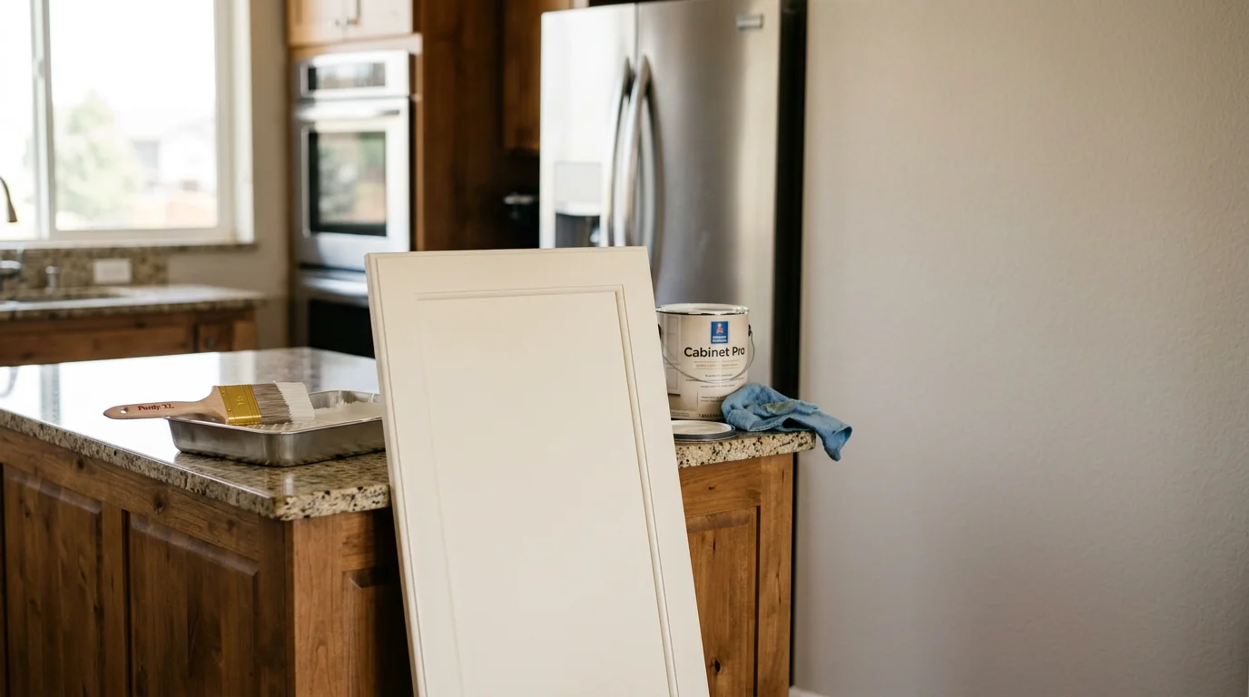 Freshly painted kitchen cabinets in a Denver home