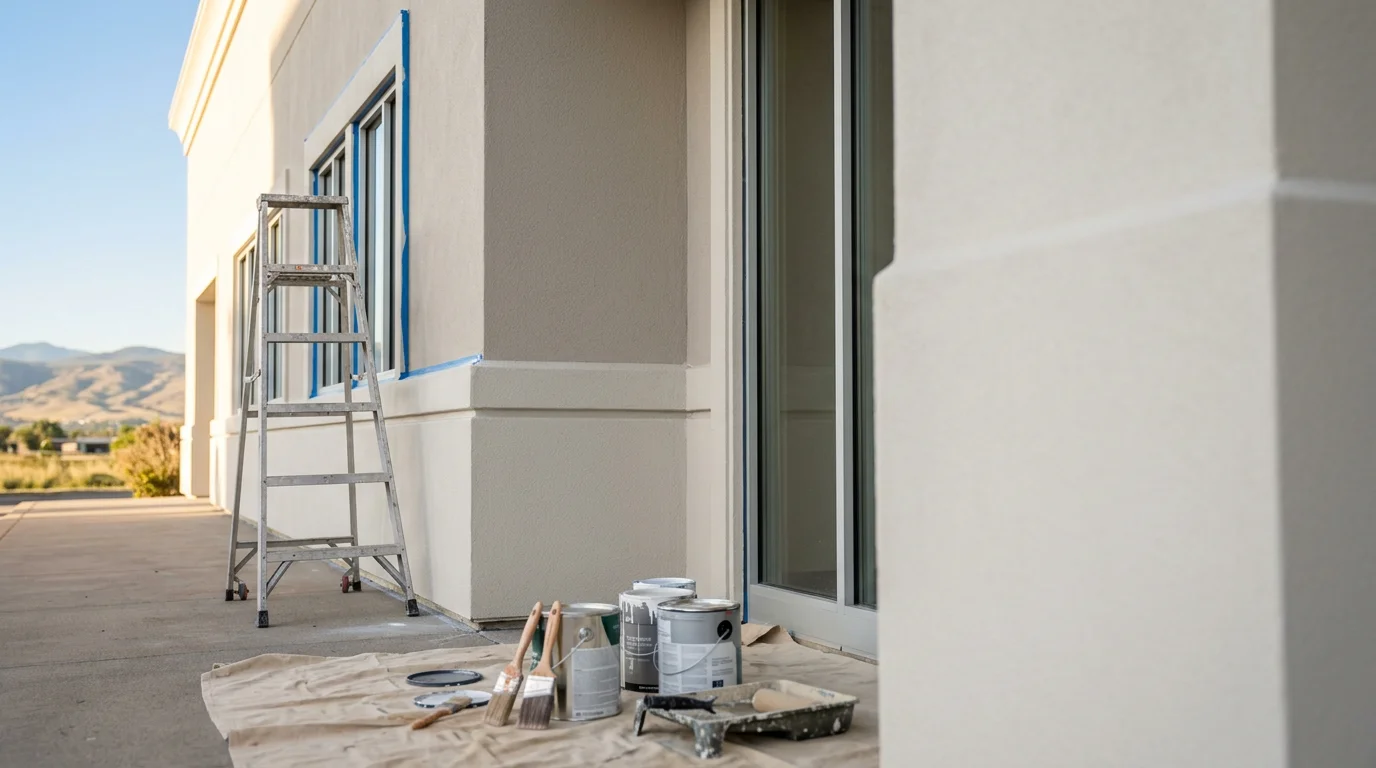 Commercial building exterior painted by Royal Painting CO. in Denver