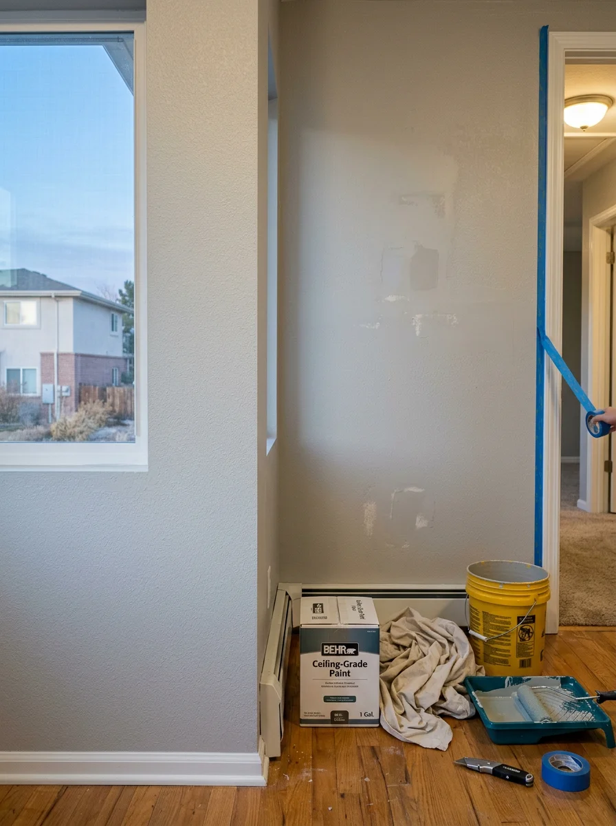 Interior room in a Thornton, Colorado home after painting and drywall repair